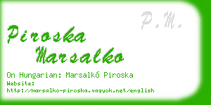 piroska marsalko business card